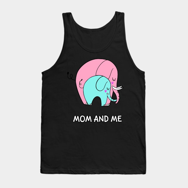 Cute Elephant Mom And Me Shirt Mother's Day Gift For Mom Kid Tank Top by DDJOY Perfect Gift Shirts